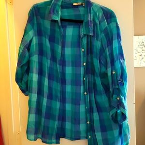 Button up plaid shirt